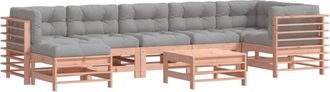 vidaXL Juego De Muebles Jard&iacute;n 8 Pzas Y Cojines Madera Abeto Douglas Vidaxl