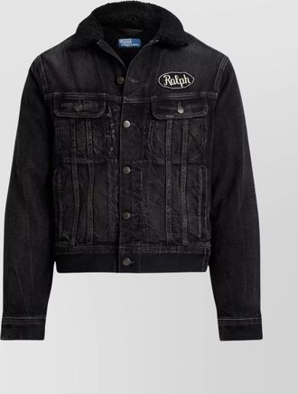 Polo Ralph Lauren trucker jacket featuring shearling collar and pockets