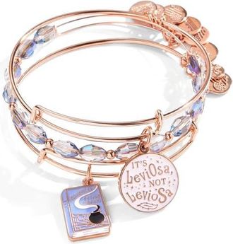 Alex and Ani Harry Potter Hermione Bangle Bracelets Set Of 3 in Rose Gold at Nordstrom, Size Small