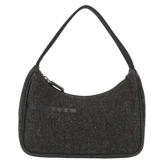 Prada Re-Edition 2000 Hobo Wool Gray Wool Handbag (Pre-Owned)