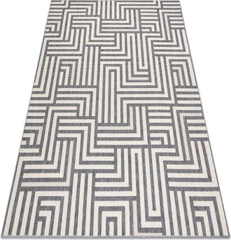 RugsX Rugsx - Alfombra Spring 20421332 Sisal Laberinto, Bucle - Crema / Gris Grey 120x170 Cm