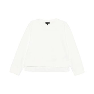 Emporio Armani Layered Hem Sweatshirt - female - Emporio Armani - Sweatshirts - White - XL - Sweatshirts & Hoodies