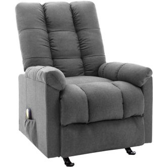 vidaXL Sill&oacute;n De Masaje Reclinable De Tela Gris Claro Vidaxl