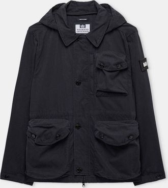 Weekend Offender Mens Harporcrate Pocket Jacket in Black Cotton - Size X-Small