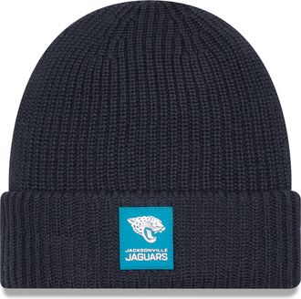 New Era Mens Charcoal Jacksonville Jaguars 2025 Sideline Cold Weather Cuffed Knit Hat