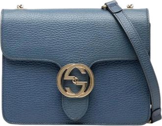 Gucci Pre-owned Cross Body Bags, female, Blue, Size: ONE SIZE Pre-owned Vintage Cross Body Bag