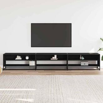 Berkfield Home TV Cabinet Black 270x40x46 cm Engineered Wood | Size: 270 x 40 x 46 cm