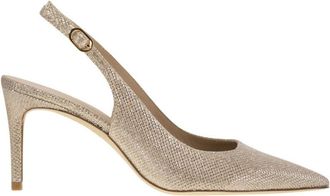 Stuart Weitzman Stuart Power - Metallised Fabric Slingback