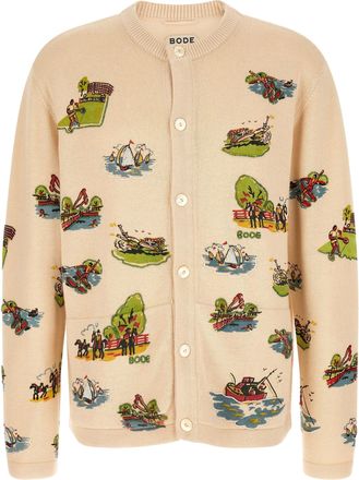 Bode Mens Beaded Camp Cardigan