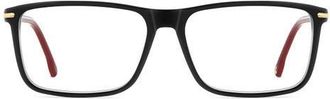 Carrera 57mm Rectangular Optical Glasses in Black Red at Nordstrom