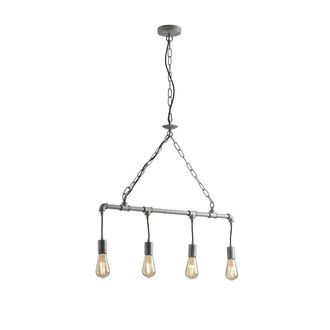Netlighting Amarcord Pipe Effect Bar Ceiling Pendant Zinc E27 in Grey