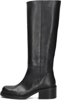 Toral Shoes Zwarte Leren Laarzen voor Herfst/Winter - Dames - Hoge Laarzen - Zwart - 37 EU - Wol - Schoenen