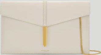 DeMellier The Tokyo Clutch in Off-White Smooth Leather Clutch