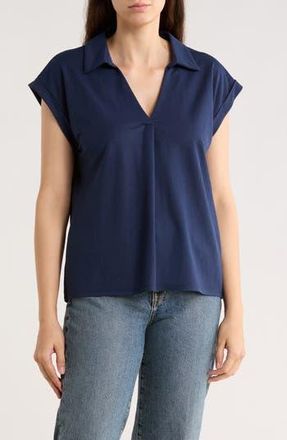 Bobeau Short Sleeve Knit Top in Navy at Nordstrom Rack, Size X-Large