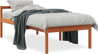 vidaXL Cama Para Mayores Madera Maciza De Pino Marr&oacute;n Cera 90x190 Cm Vidaxl