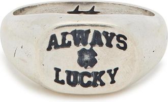 TwoJeys Always Lucky Sterling Silver-plated Signet Ring - 24 (XL)