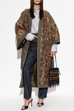 Etro Coat With Appliqu&eacute;s, Womens, Green