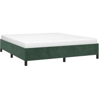 vidaXL Vidaxl - Estructura Cama Sin Colch&oacute;n Terciopelo Verde Oscuro 160x200 Cm