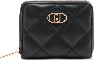 Liu Jo quilted monogram logo wallet - women - Polyester/Polyester/Polyurethane Resin - One Size - Black