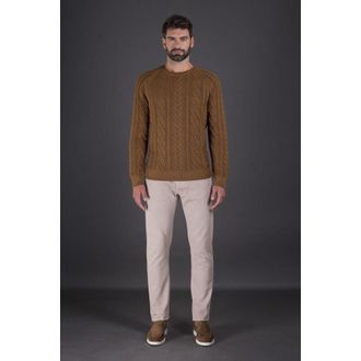 Moorer MenS Brown Cable Knit Sweater, Size 56