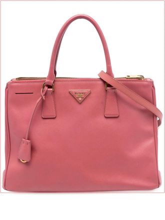Prada 2013-2025 Medium Saffiano Lux Galleria Double Zip satchel - women - Leather - One Size - Pink