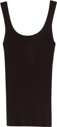 Akris Twisted Rib Cotton Tank in Mocca at Nordstrom, Size 10