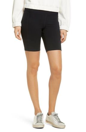 Hue Womens Active Pep Talking Pocket Performance Bike Shorts in Black at Nordstrom, Size X-Large