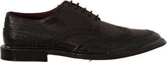 Dolce & Gabbana Elegante Derby Oxford Wingtips in het zwart - Heren - Nette schoenen - Zwart - 43 EU - Leer - Schoenen