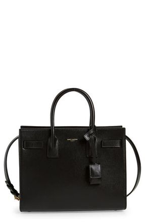 Saint Laurent Baby Sac de Jour Leather Tote in Nero/Nero at Nordstrom, Size No Size