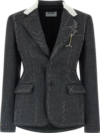 Moschino bestickter Canvas Blazer