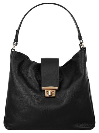 Samantha Look Shopper SAMANTHA LOOK, Damen, Gr. B/H/T: 37cm x 31cm x 16cm onesize, schwarz, Leder, unifarben, Taschen Shopper, echt Leder, Made in Italy