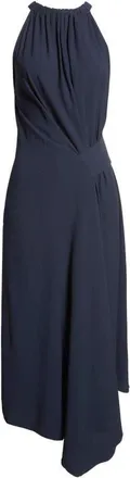Reiss Maeve Asymmetric Sleeveless Maxi Dress in Navy at Nordstrom, Size 12 Us