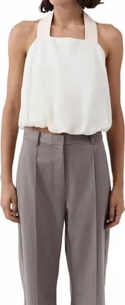 St.Agni Cloud Twist Halter Top In Off White