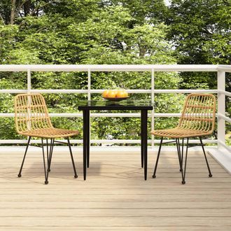 vidaXL Juego De Comedor De Jard&iacute;n 3 Piezas Rat&aacute;n Sint&eacute;tico Vidaxl