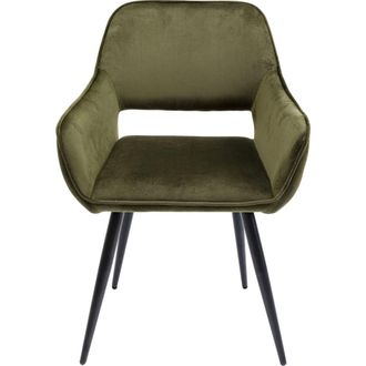Kare Design Silla con reposabrazos verde oscuro