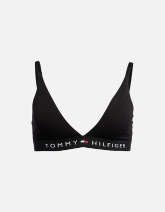 Tommy Hilfiger Womens TH Original Unlined Triangle Bra, Black - Size: XS