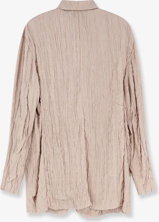 Alysi Womens Blazer Wrinkled Viscose Beige Blazers Jacket