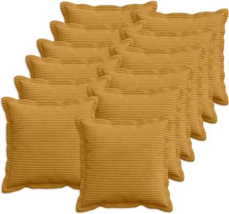 vidaXL Funda De Almohada 12 Uds. Houten Amarillo 40 X 40 Cm Pana Vidaxl