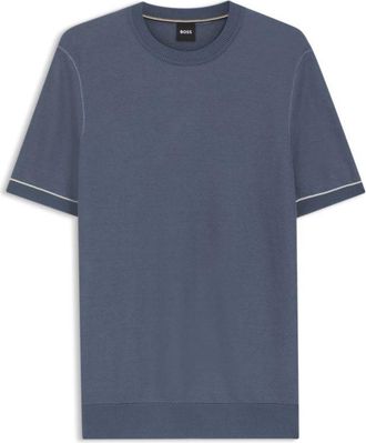 BOSS Horizontal-stripe sweater in a cotton blend