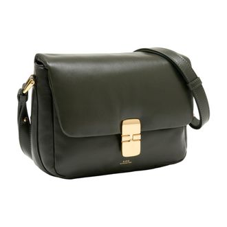 A.P.C. Womens Grace Crossbody Bag Khaki Cowhide