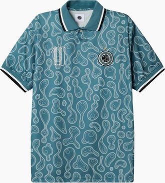 Pretty Green Mens Pretty Green Outro Blue Football Top - Size: 38