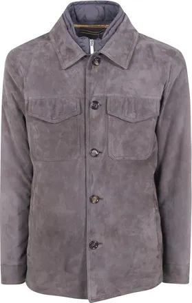Moorer Torquato Jacket - Heren - Jassen - Grijs - Maat: M Leer