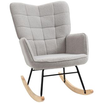 HOMCOM Silla mecedora 71x98x101 cm gris
