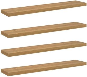 vidaXL Wall Shelf 4 pcs Brown 120 x 23.5 x 4 cm Engineered Wood vidaXL