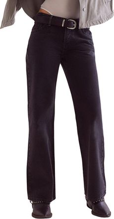 Free People Tennessee Low-Rise Hideaway Black Boyfriend Jean