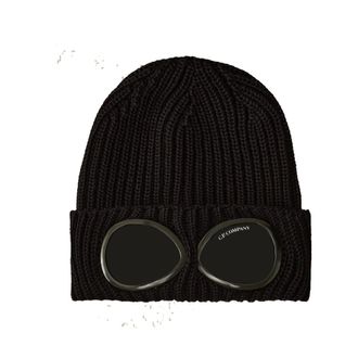 C.P. Company C.p. Company, Accessoires, unisex, Zwart, ONE Size, Wol, Goggle Beanie