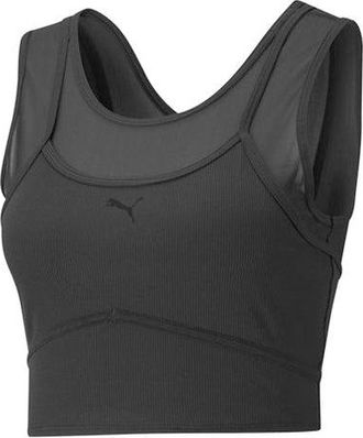 Puma (WMNS) PUMA STUDIO Layered Crop Top Black 520223-01