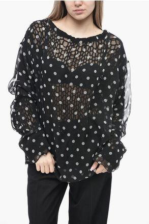 Undercover Double-Fabric Top with Polka-Dot Pattern size One Size