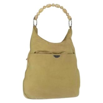 Dior Pre-owned Shoulder Bags, female, Beige, Size: ONE SIZE Pre-owned Vintage Nylon Shoulder Bag