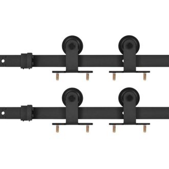 vidaXL Vidaxl - Kit De Herrajes De Puertas Correderas Acero Negro 2 Uds 200 Cm